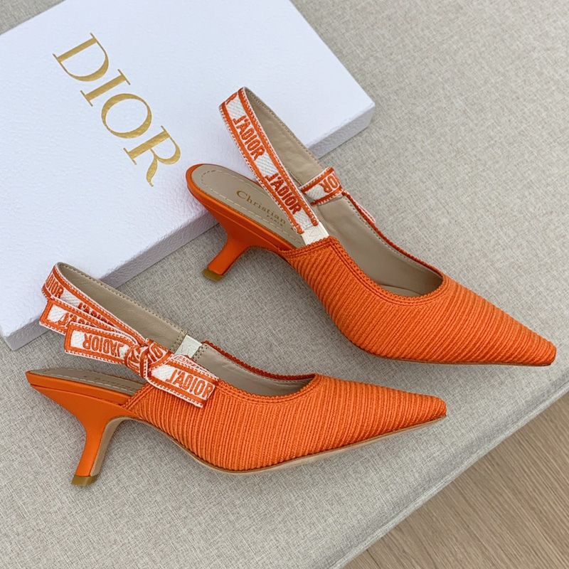 Hot J'Adior Slingback Pumps Women Technical Fabric Orange