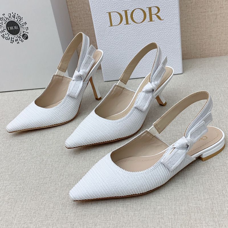 Hot J'Adior Slingback Pumps Women Technical Fabric White