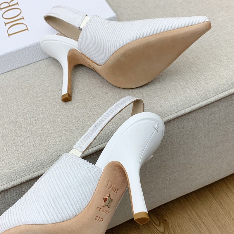 J'Adior Slingback Pumps Women Technical Fabric White Hot Sale