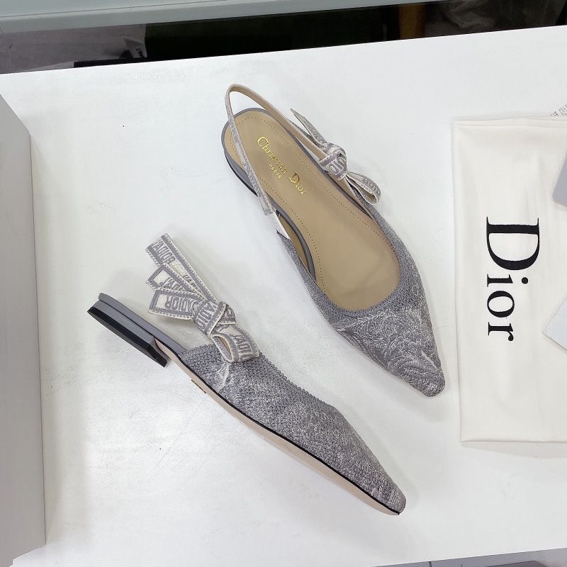 Hot J'Adior Slingback Pumps Women Toile de Jouy Motif Canvas Grey