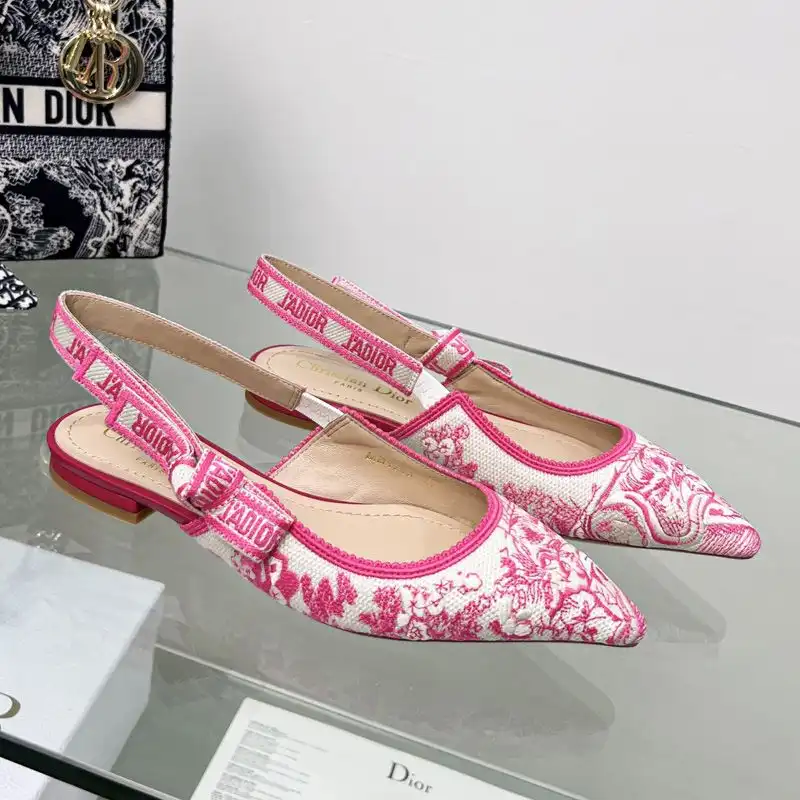 Affordable Hot J'Adior Slingback Pumps Women Toile de Jouy Motif Canvas Rose