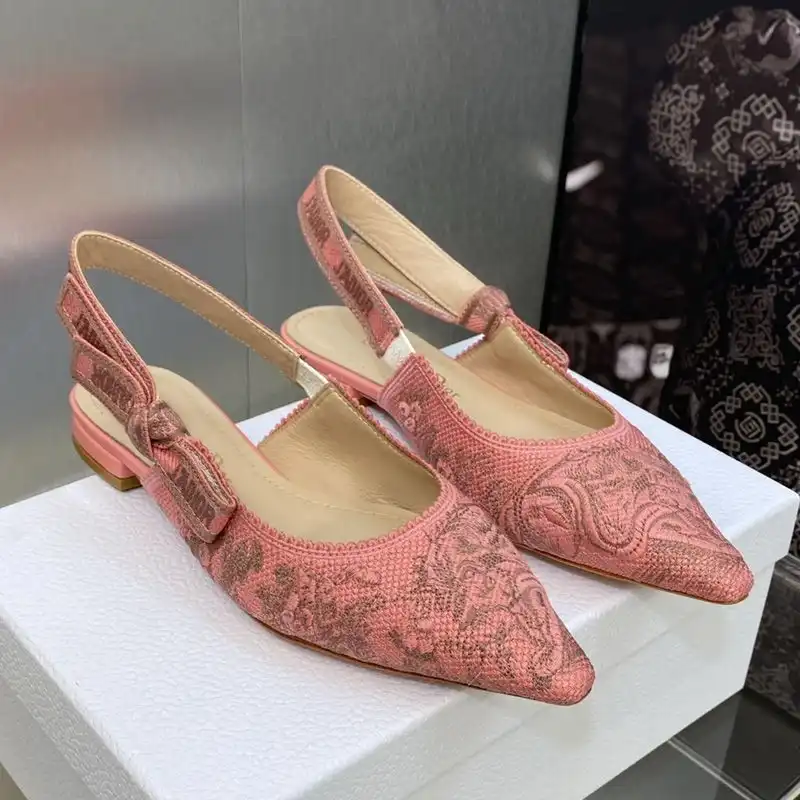 Affordable Hot J'Adior Slingback Pumps Women Toile de Jouy Sauvage Motif Canvas Pink