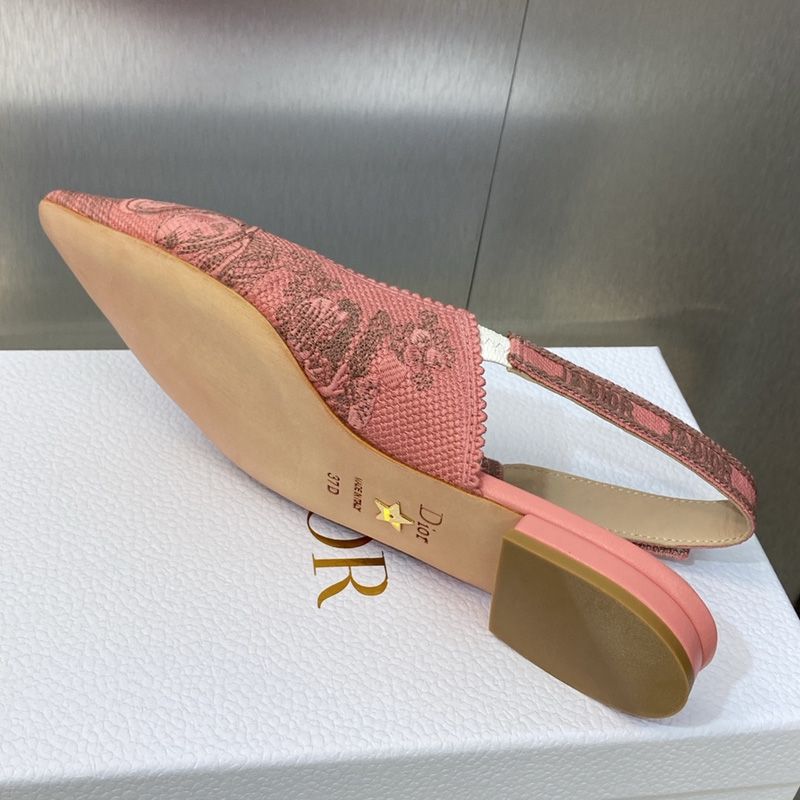 J'Adior Slingback Pumps Women Toile de Jouy Sauvage Motif Canvas Pink Hot Sale