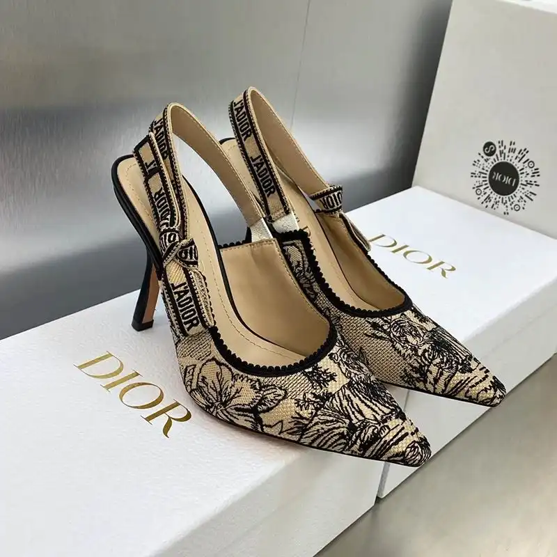 Affordable Hot J'Adior Slingback Pumps Women Toile de Jouy Voyage Motif Canvas Beige