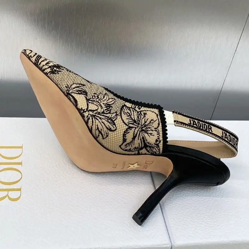 Affordable Hot J'Adior Slingback Pumps Women Toile de Jouy Voyage Motif Canvas Beige