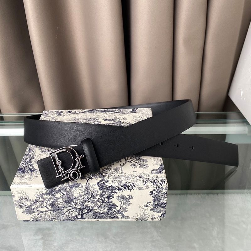 Lady Dior Belt Enameled Calfskin Black Hot Sale