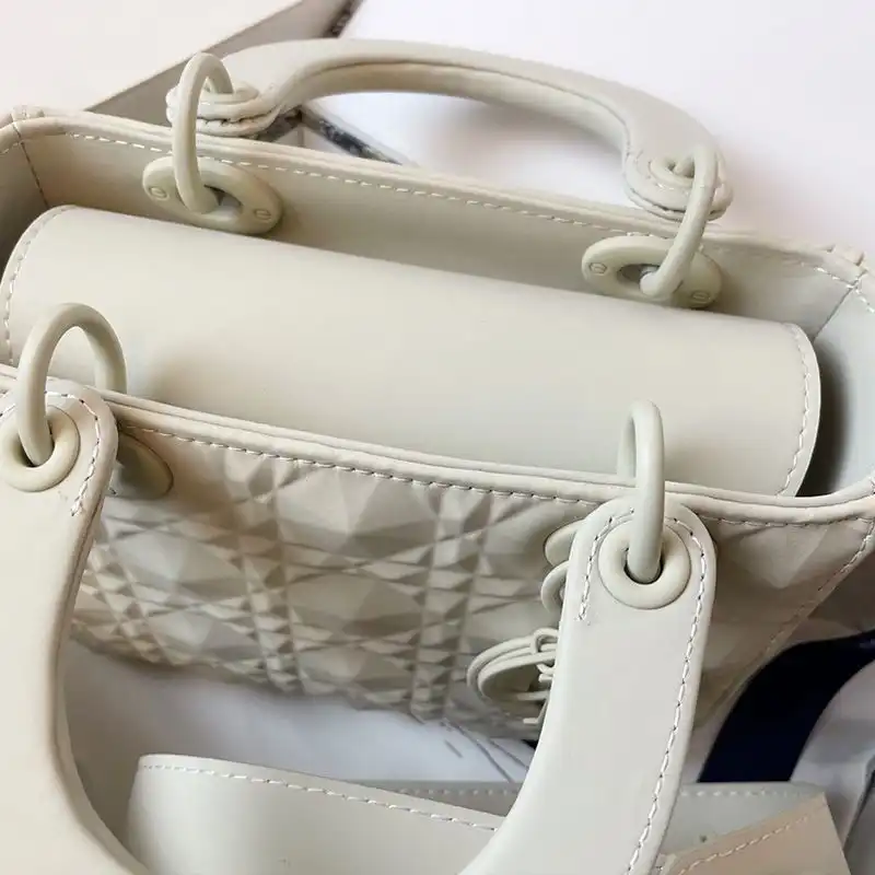 Cheap Small Lady Dior Bag Ultramatte Frosted Cannage Calfskin White Luxury