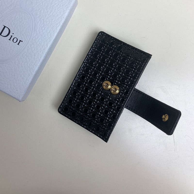 Lady Dior Card Holder Cannage Calfskin Black Hot Sale