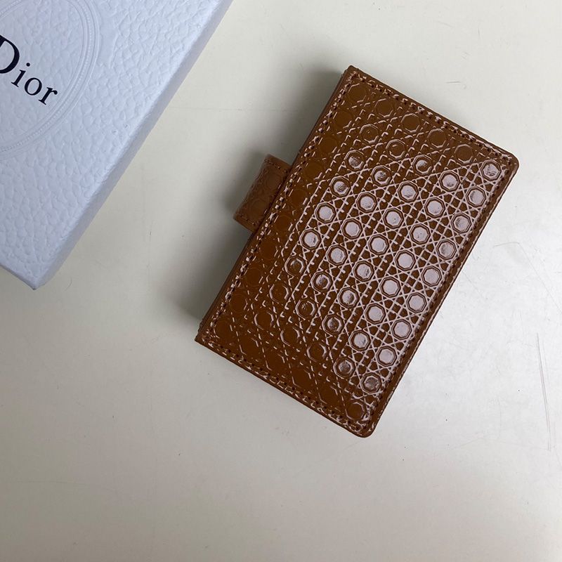 Hot Lady Dior Card Holder Cannage Calfskin Coffee