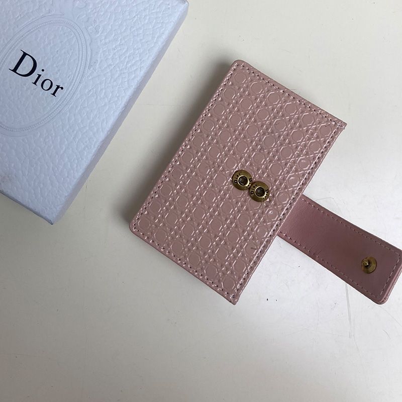 Hot Lady Dior Card Holder Cannage Calfskin Pink