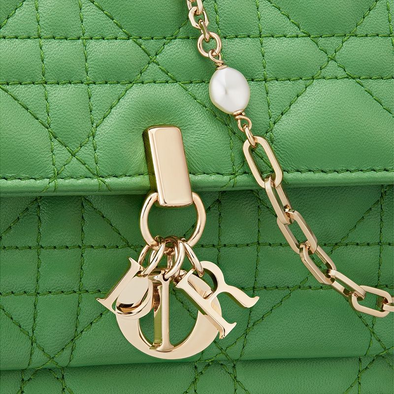 Hot Lady Dior Chain Pouch Cannage Lambskin Green