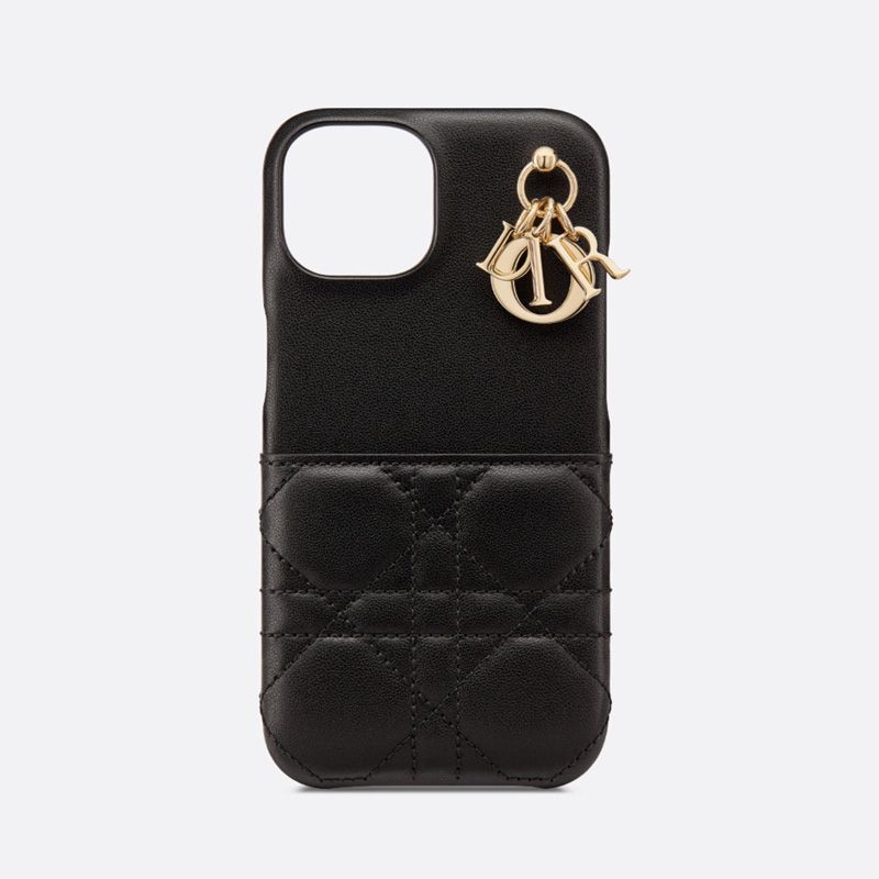 Lady Dior iPhone Case Cannage Lambskin Black Hot Sale