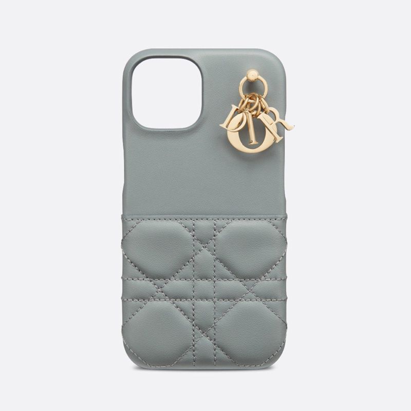 Lady Dior iPhone Case Cannage Lambskin Sky Blue Hot Sale