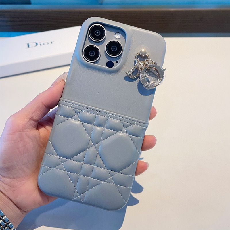 Lady Dior iPhone Case Cannage Lambskin Sky Blue Hot Sale