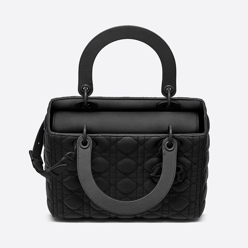 Medium Lady Dior Bag Ultramatte Cannage Calfskin Black Luxury