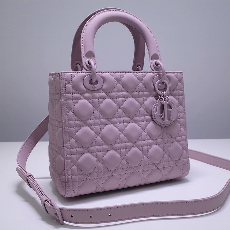 Hot Medium Lady Dior Bag Ultramatte Cannage Calfskin Purple