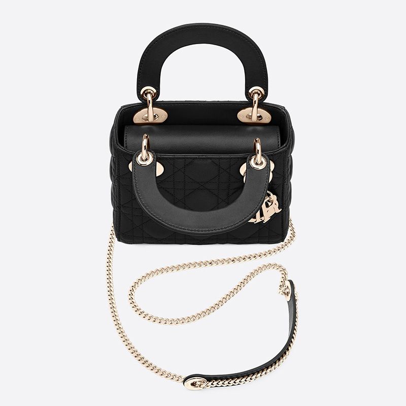 Mini Lady Dior Bag Cannage Lambskin Black