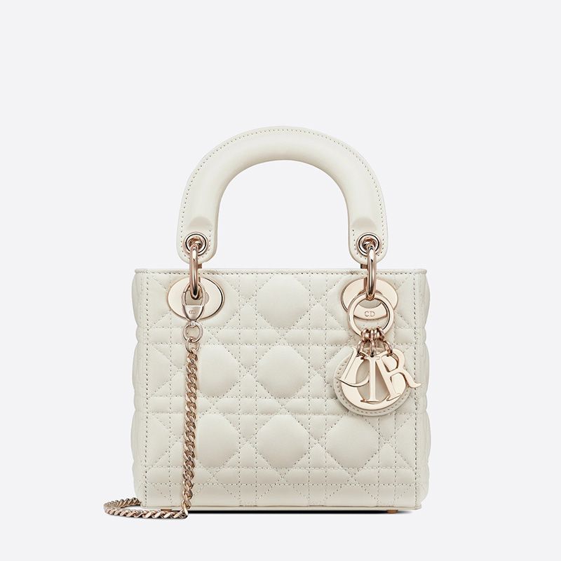 Hot Mini Lady Dior Bag Cannage Lambskin White