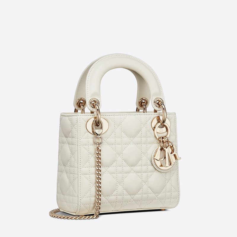 Hot Mini Lady Dior Bag Cannage Lambskin White