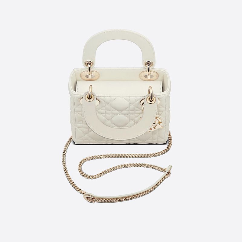 Hot Mini Lady Dior Bag Cannage Lambskin White