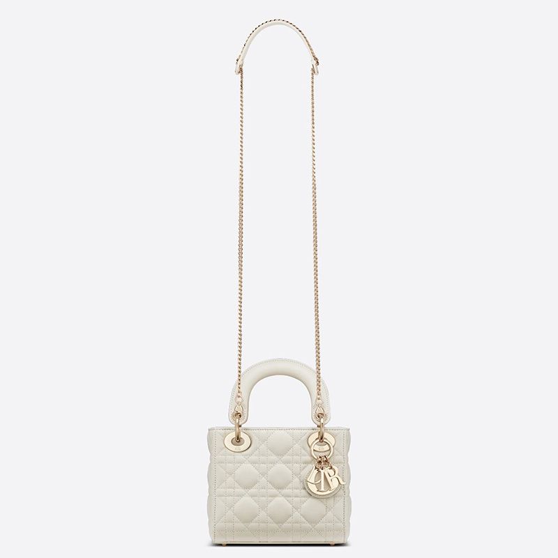 Hot Mini Lady Dior Bag Cannage Lambskin White