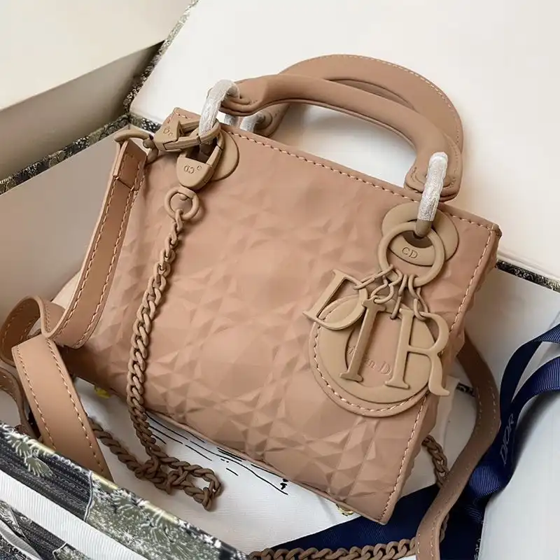 Mini Lady Dior Bag Ultramatte Frosted Cannage Calfskin Apricot Hot Sale