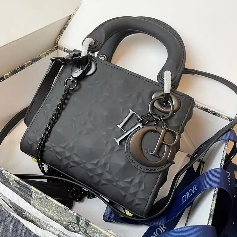 Mini Lady Dior Bag Ultramatte Frosted Cannage Calfskin Black Luxury