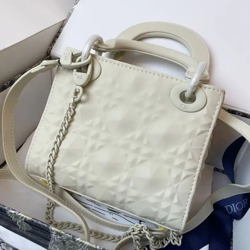 Cheap Mini Lady Dior Bag Ultramatte Frosted Cannage Calfskin White Luxury