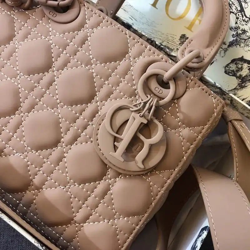 Cheap Lady Dior My ABCDior Bag Ultramatte Cannage Calfskin Apricot Luxury