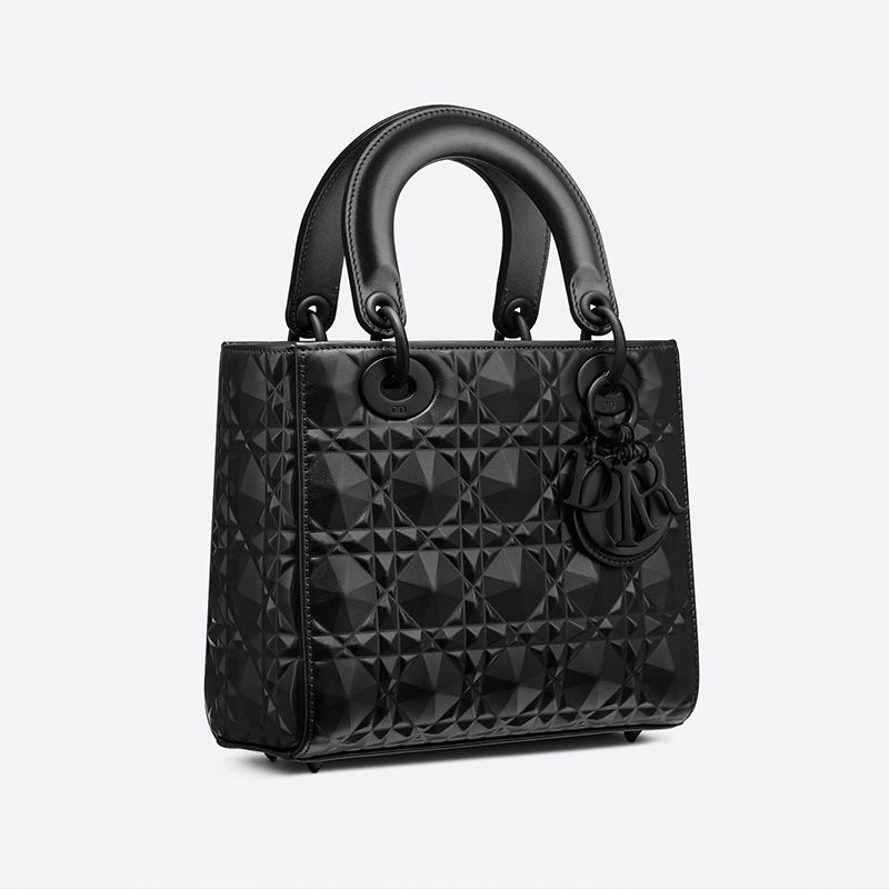 Hot Lady Dior My ABCDior Bag Ultramatte Cannage Calfskin with Diamond Motif Black