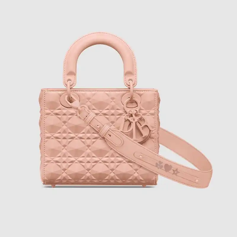 Cheap Lady Dior My ABCDior Bag Ultramatte Cannage Calfskin with Diamond Motif Pink Luxury