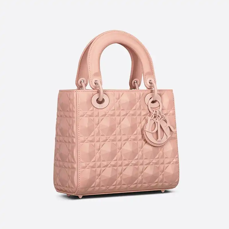 Cheap Lady Dior My ABCDior Bag Ultramatte Cannage Calfskin with Diamond Motif Pink Luxury