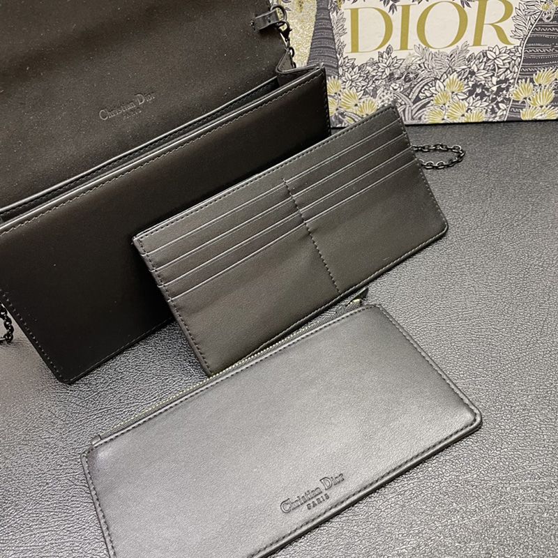 Lady Dior Pouch Ultramatte Cannage Lambskin with Diamond Motif Black Hot Sale