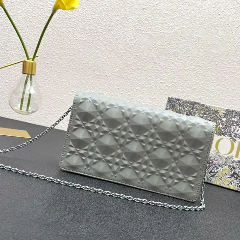 Affordable Hot Lady Dior Pouch Ultramatte Cannage Lambskin with Diamond Motif Grey