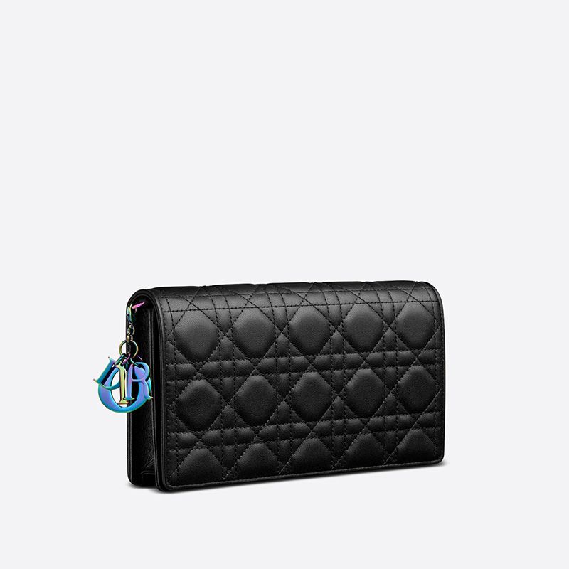 Lady Dior Pouch Emblematic Cannage Lambskin Black Hot Sale