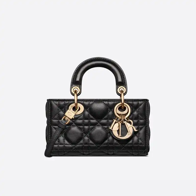 TOP Micro Lady D-Joy Bag Cannage Lambskin Black