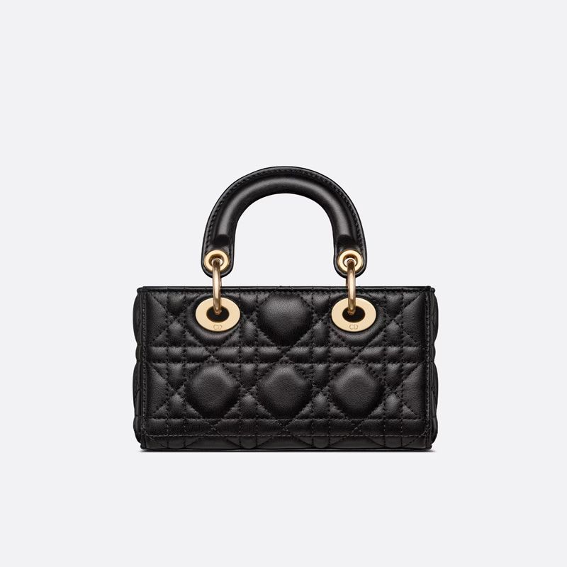 TOP Micro Lady D-Joy Bag Cannage Lambskin Black