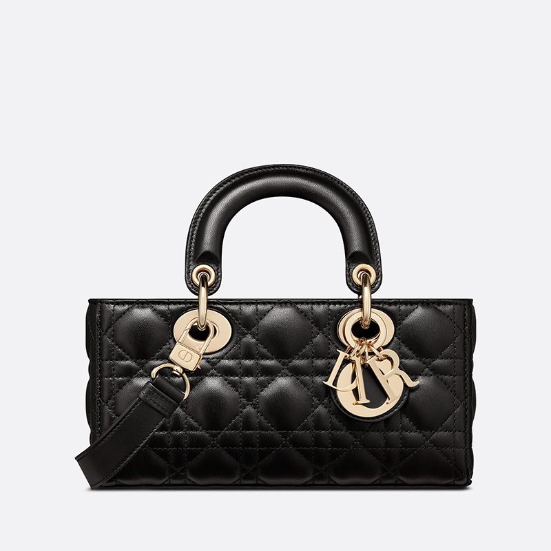 Small Lady D-Joy Bag Cannage Lambskin Black