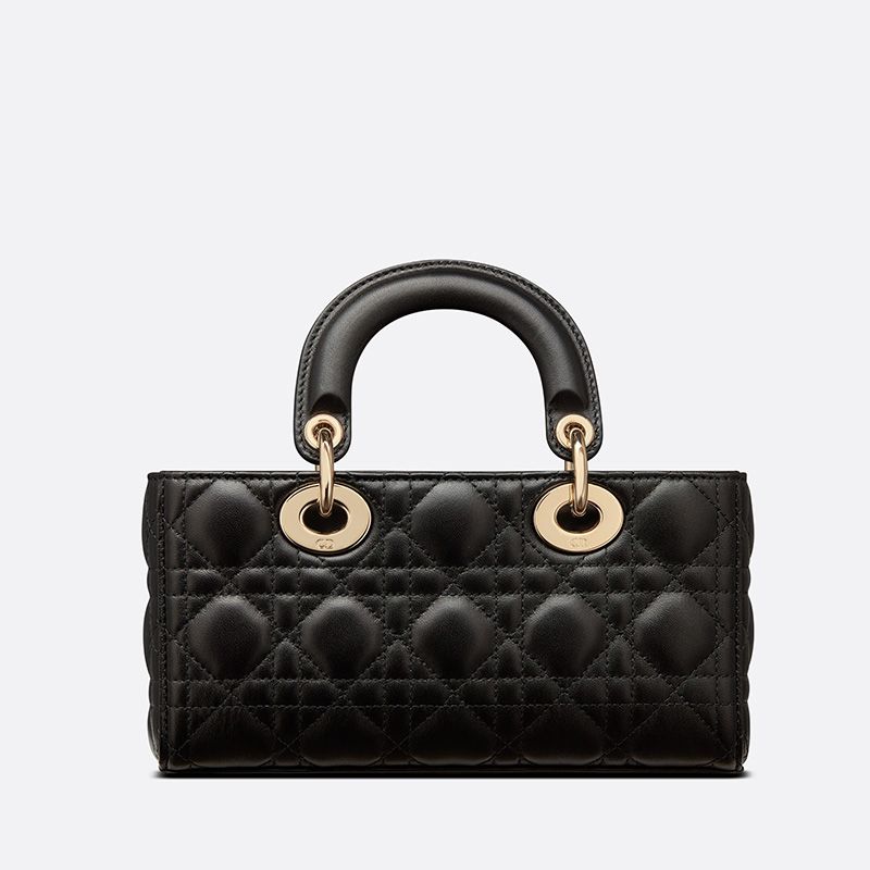 Small Lady D-Joy Bag Cannage Lambskin Black