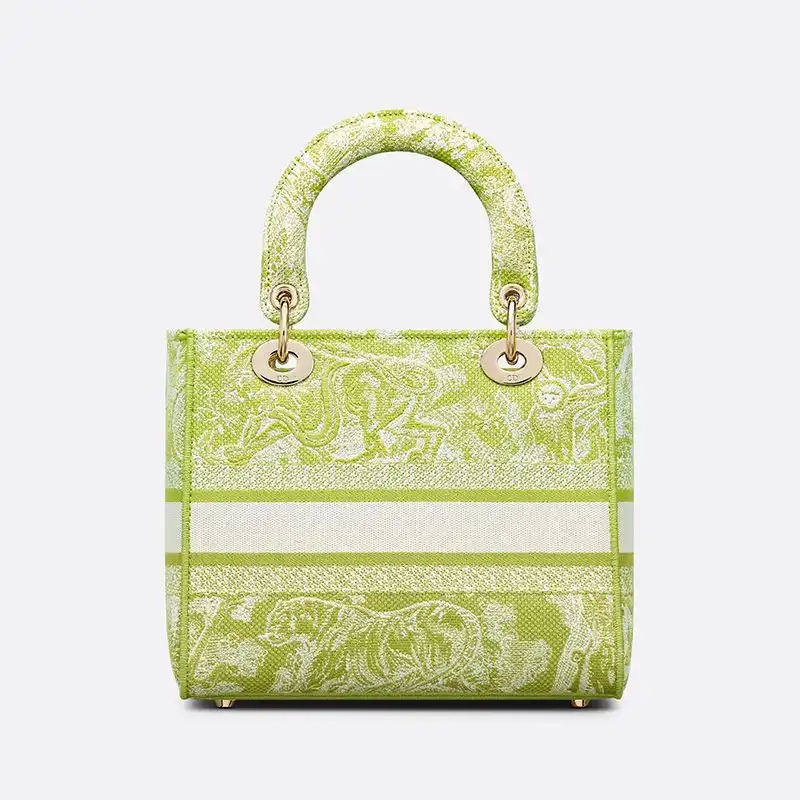 Cheap Medium Lady D-lite Bag Toile de Jouy Motif Canvas Lemon Luxury