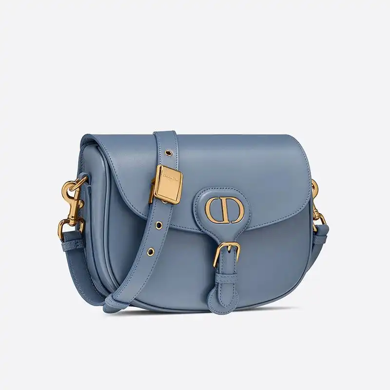 Cheap Medium Dior Bobby Bag Box Calfskin Sky Blue Luxury