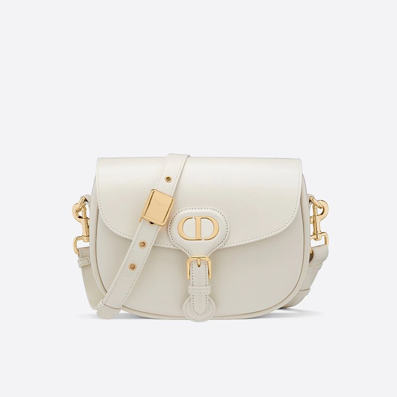 Hot Medium Dior Bobby Bag Box Calfskin White