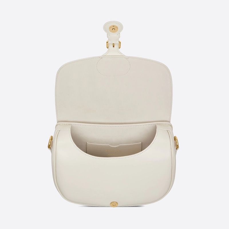 Hot Medium Dior Bobby Bag Box Calfskin White