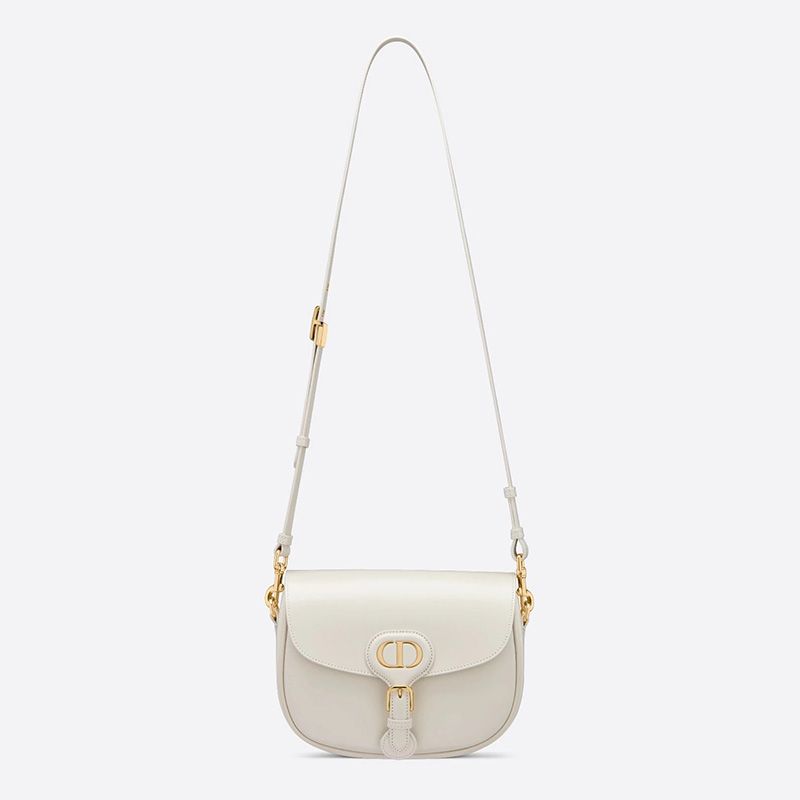 Hot Medium Dior Bobby Bag Box Calfskin White