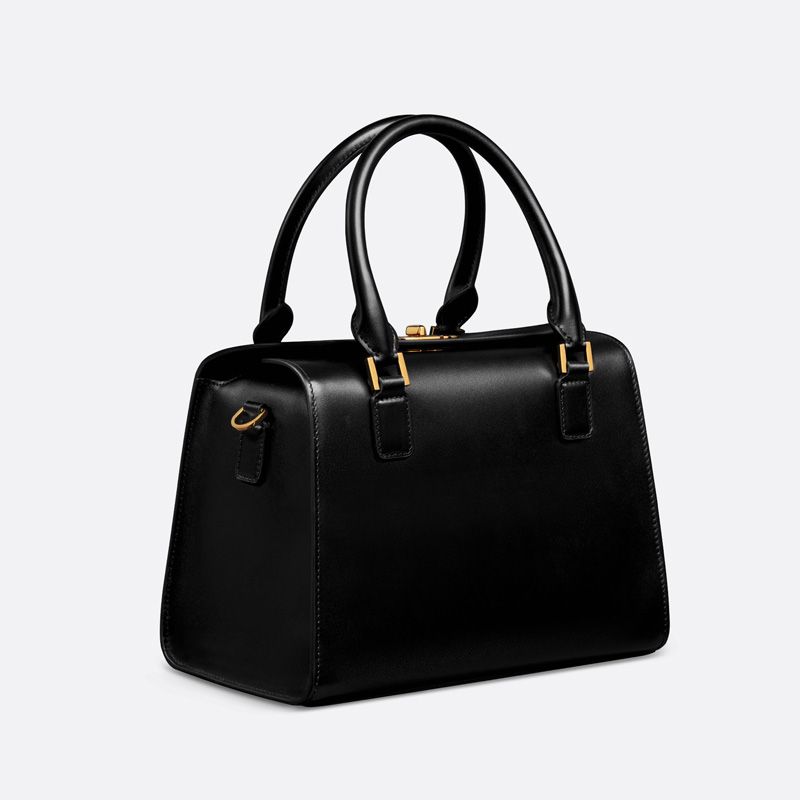 Medium Dior Boston Bag Box Calfskin Black Hot Sale