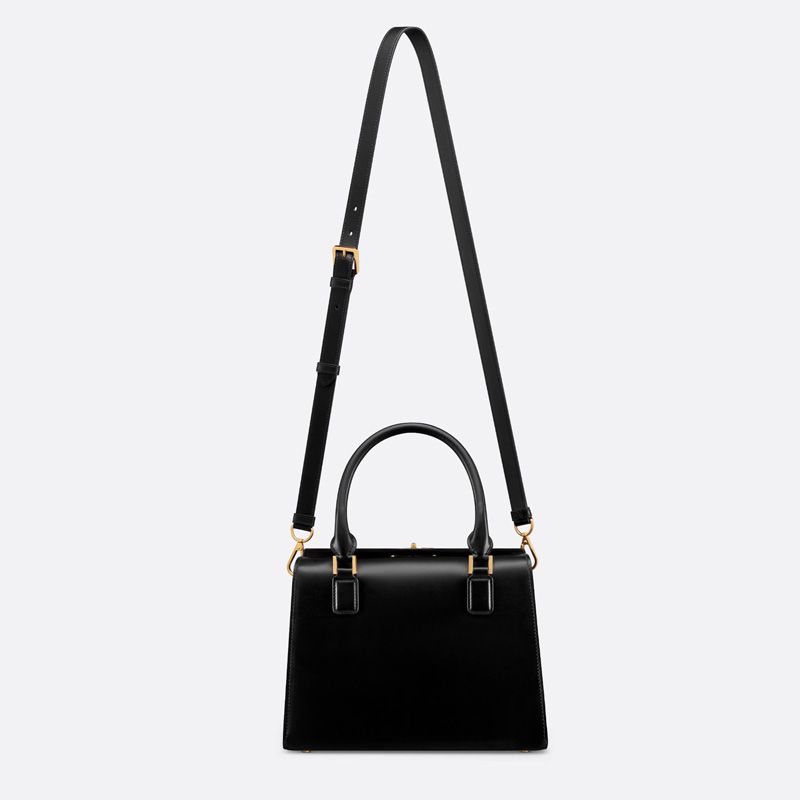 Medium Dior Boston Bag Box Calfskin Black Hot Sale