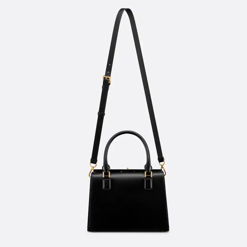 Cheap TOP Medium Dior Boston Bag Box Calfskin Black