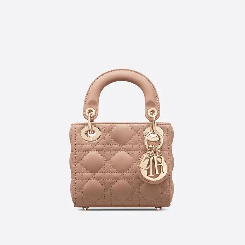 Micro Lady Dior Bag Cannage Lambskin Apricot Hot Sale