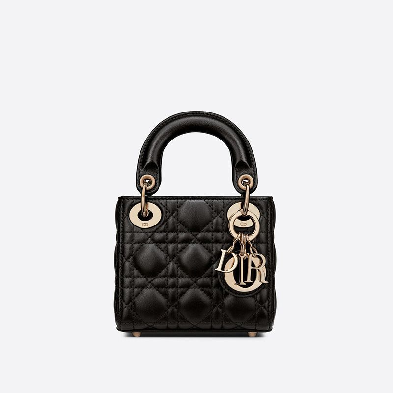 Micro Lady Dior Bag Cannage Lambskin Black Hot Sale