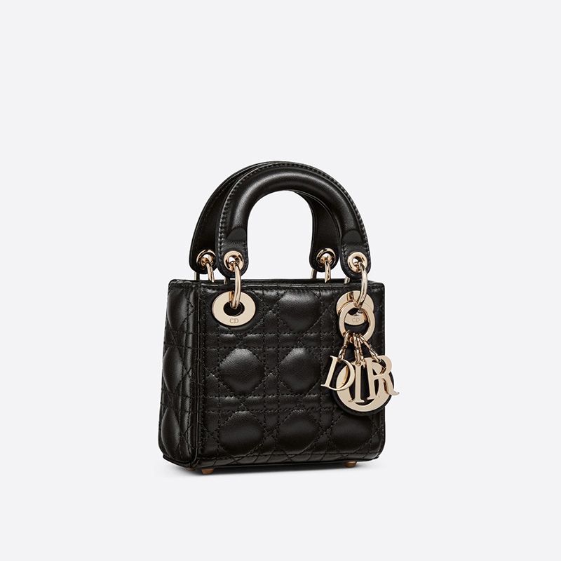 Micro Lady Dior Bag Cannage Lambskin Black Hot Sale